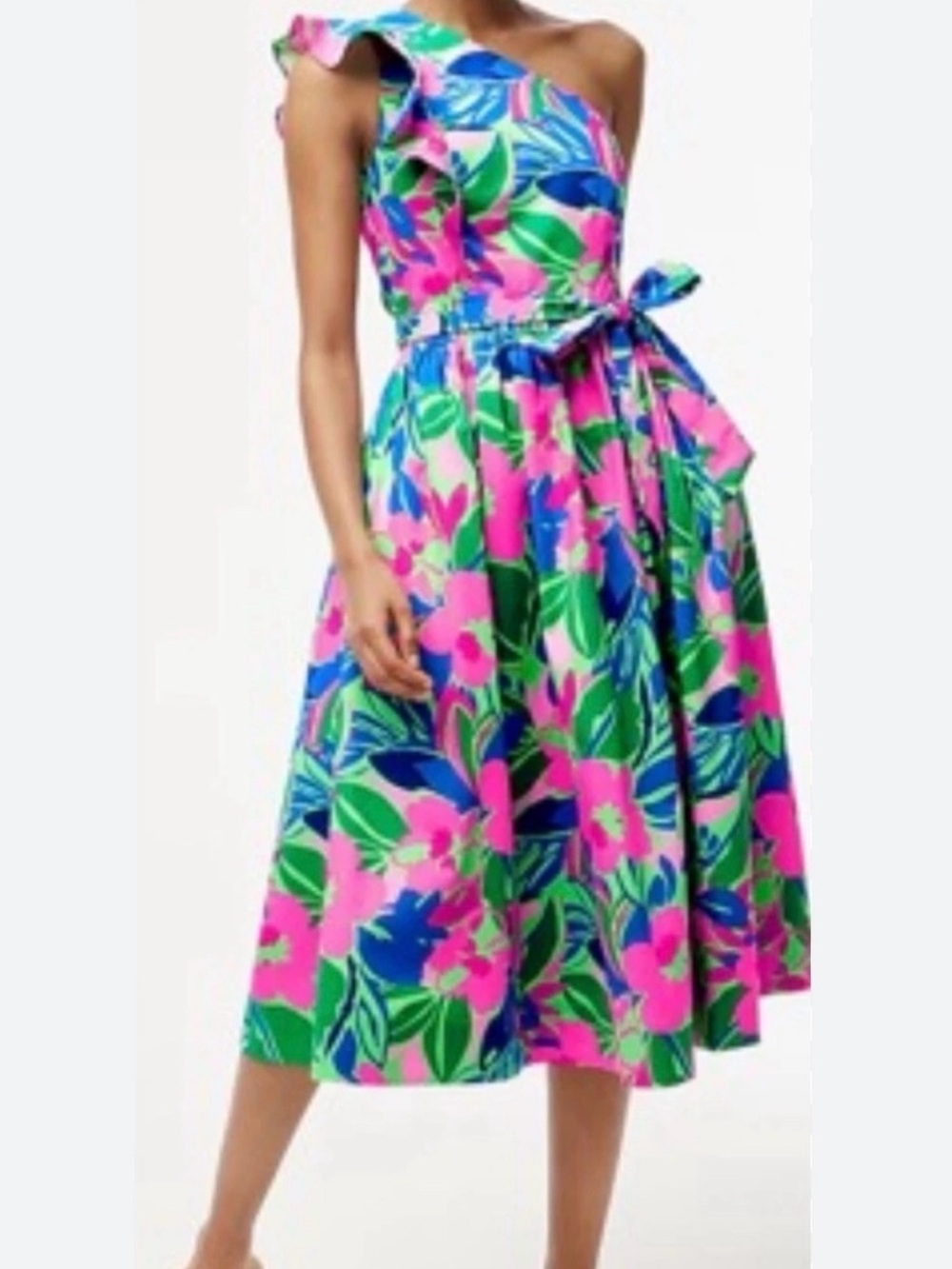 J. Crew Factory Pink, Green & Blue Floral Dress